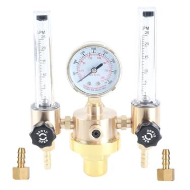 Imagem de Generic Regulador de Argônio Redutor de Pressão de Gás de Tubo Duplo Premium para Soldagem, Corte, Eletrônica, Medicina e Saúde (WX-562-5/8 dentes externos)