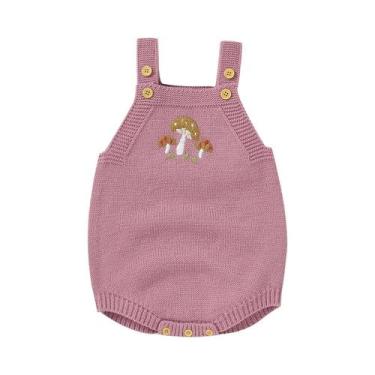 Imagem de Macacão De Verão Sem Mangas Para Bebês Meninas, Tricô Acrílico, Roupa 