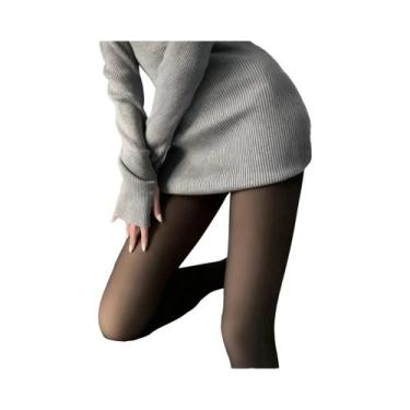 Imagem de Meia-calça Térmica plus Size 100g Grossa De Alta Elasticidade Translúc