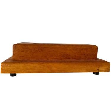 Imagem de Base para Mastro de Bandeira em Madeira Caixeta 37x19,5x11cm  Suporte 