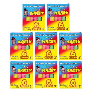 Imagem de Kit 8 Massinha De Modelar 6 Cores Magix 65g Multicolor