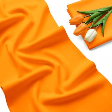 Imagem de Tecido de nylon e elastano de 152 cm da The Yard - 80% nylon, 20% elastano, tecido elástico em 4 direções para traje de banho, atividades esportivas, dança, ioga e costura (1 jarda, laranja neon)