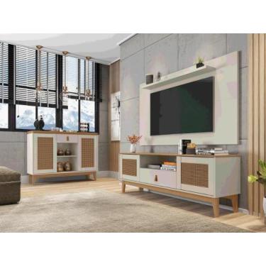 Imagem de Conjunto Sala Rack e Painel Esmeralda com Aparador Diamante - Loja Doc