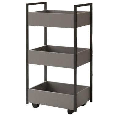 Imagem de Carrinho Fruteira Multiuso para Cozinha Salão de Beleza com Rodinhas Preto Laís