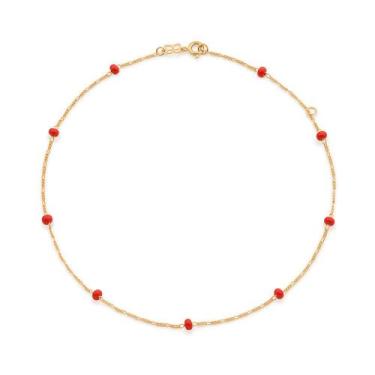 Imagem de Gargantilha Infantil Banhada a Ouro Miçangas Rommanel 532148 Cor:Doura