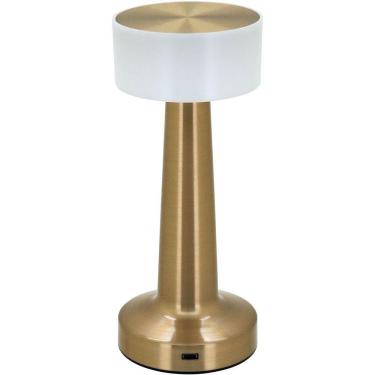 Imagem de Abajur Decorativa Led Mesa Usb Metal Gold 21x9x9cm