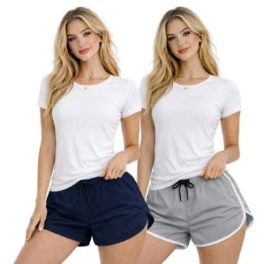 Imagem de Kit com 2 Shorts Femininos em Tactel Leve de Uso Versátil e Ajuste Seguro-Feminino