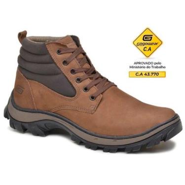 Imagem de Bota Masculina Gogowear Couro Resistente com C.A, Cravo, 40