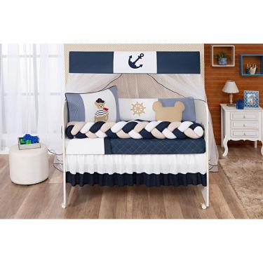 Imagem de Kit Jogo De Berço Marinheiro Kit Americano Bebe Trançado