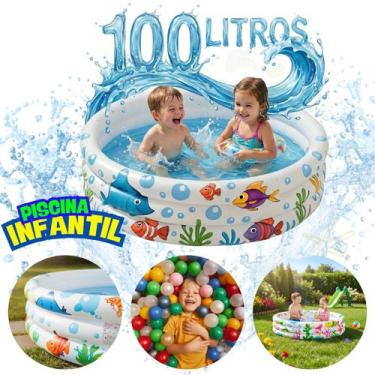 Imagem de Piscina Infantil Redonda Inflavel Colorida Piscininha Portatil, Fácil 