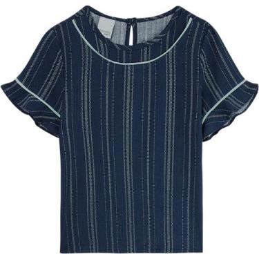 Imagem de Blusa Listrada Viscose Menina Infantil - Malwee Kids, Azul marinho, 4