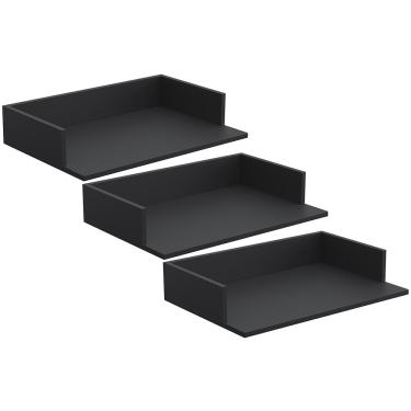 Imagem de Kit 03 Suportes Suspensos Para Micro-ondas Forno 60x40 cm Class L03 Preto - Lyam Decor