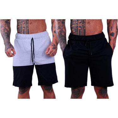 Imagem de Kit 2 Bermudas Moletom e Moletinho MXD Conceito Cores Diversas Opções Básica Para o Dia-Masculino