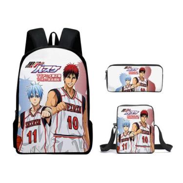 Imagem de Conjunto de mochilas Kurokos Basketball Kurokos Tetsuyas Anime School 