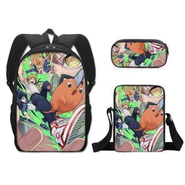Imagem de Conjunto de mochilas, 3 peças para estudantes escolares, motosserras P