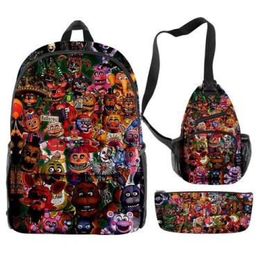 Imagem de Conjunto de mochilas Five Nights At Freddys Anime para crianças, 3 uni