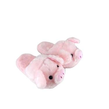 Imagem de Chinelos Pink Pig Warm Plush para meninas, anime, 28 cm, tamanho 35-43