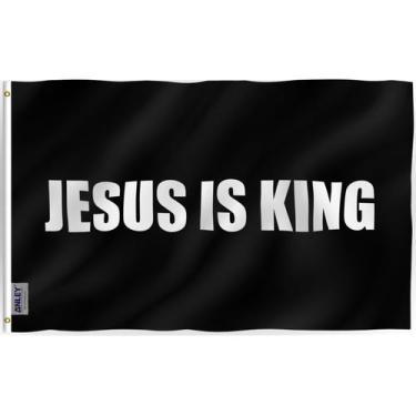 Imagem de Bandeira Anley Fly Breeze Jesus is King 90x150cm Poliéster