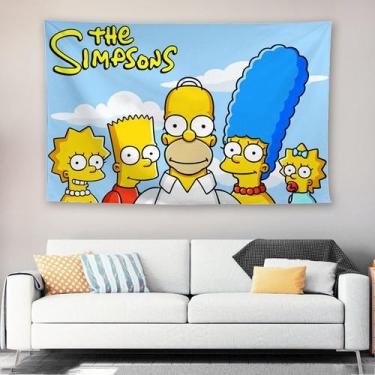 Imagem de Decoração de tapeçaria para pendurar na parede 140x90cm - Simpsons Ani