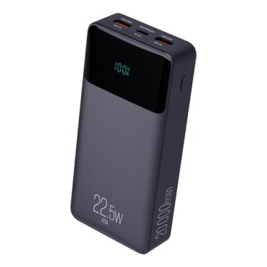 Imagem de Power Bank Pro 20000mAH, Bateria Portátil Universal, Carga Rápida, Display Indicador, Entradas Micro USB e USB-C, 2 Portas USB-A, Preto, PB200BK, ELG