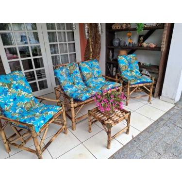 Imagem de Jogo De Cadeira De Bambu Com Almofadas P/ Sala/área Externa - A Varand