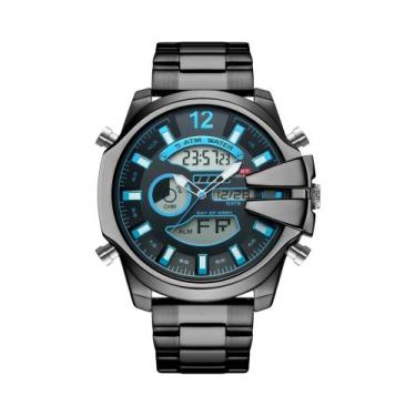 Imagem de Relógio Cronógrafo Masculino Oversized Com Movimento Duplo, Digital E 