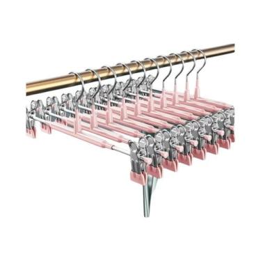 Imagem de Cabides Ajustáveis Antiderrapantes Com Clipes Para Calças, Saias E Jea