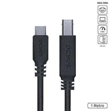 Imagem de Cabo Para Impressora Usb Tipo C Para Usb B 3.0 1 Metro Preto - P3ucbp-1