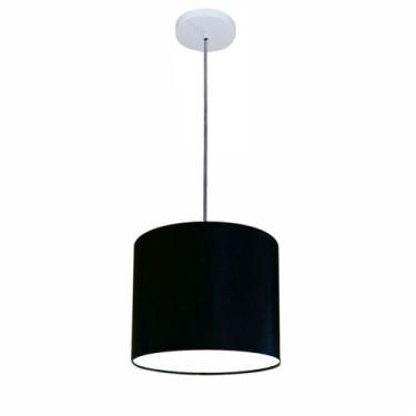 Imagem de Luminária Pendente Vivare Free Lux Md-4106 Cúpula em Tecido, Preto, Bi