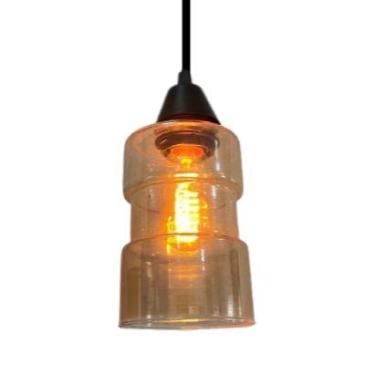 Imagem de kit 2 Luminária Pendente Vidro Tubo Âmbar - - Reduna, Âmbar