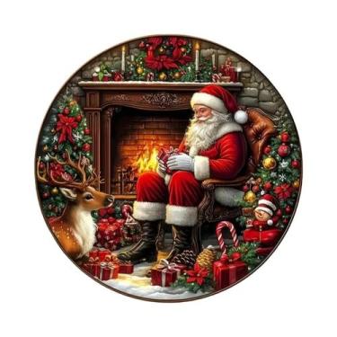 Imagem de Placa De Madeira Vintage Do Papai Noel Para Decoração De Natal Em Casa