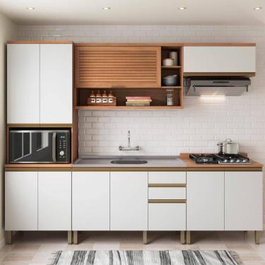 Imagem de Cozinha Completa Telasul Macadâmia C/ Balcão de Pia Freijó com Branco