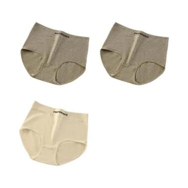 Imagem de Conjunto De 3 Calcinhas De Algodão De Cintura Alta Para Mulheres, Conf