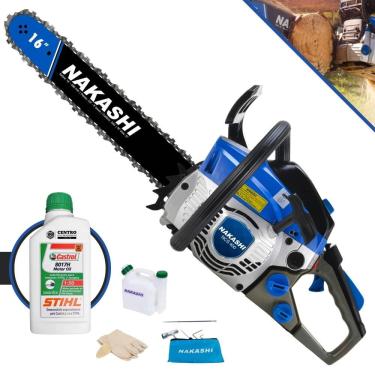 Imagem de Kit Motosserra à Gasolina NCS 400 40,1CC Sabre 40 Laminado Azul com Carburador Walbro e Óleo Stihl