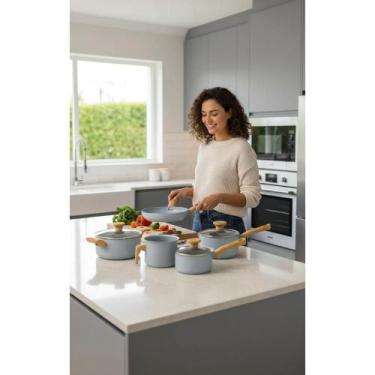 Imagem de Jogo Panelas Antiaderente 5 Peças Grafite Indução - Congratulations St