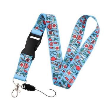 Imagem de Cordão De Pescoço Com Estampa De Borboleta E Lua, Suporte Para Crachá 