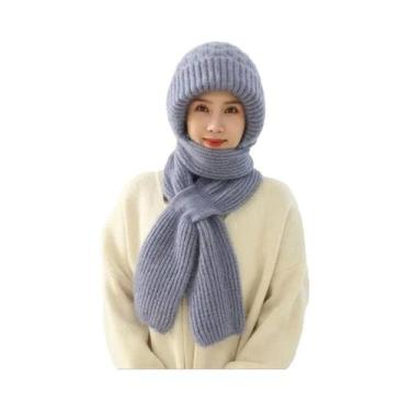Imagem de Conjunto De Gorro E Cachecol De Inverno Para Mulheres, Proteção Contra