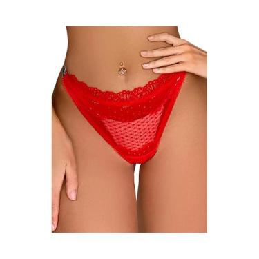 Imagem de Calcinhas Femininas De Renda Floral Com Cintura Baixa, Tanga Respiráve