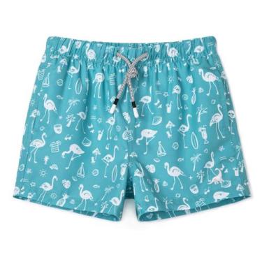 Imagem de Sunga Infantil Masculina SURF CUZ Azul Flamingos UPF 50+ 3T