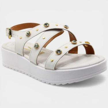 Imagem de Papete Vizzano Anabela Apliques Feminina - Off White - 37, 37