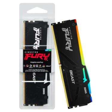 Imagem de Memoria Kingston Fury Beast RGB, 32GB, DDR5, 5200mhz 1.25v Black Desktop - KF552C40BBA-32