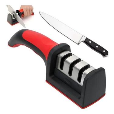 Imagem de Afiador de Facas e Tesouras Sharpener Amolador 3 em 1 Plástico - - NoB