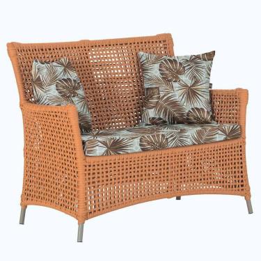 Imagem de 1 Sofá área Externa Igapó Alumínio Fendi Corda Náutica E6 Terra Cota