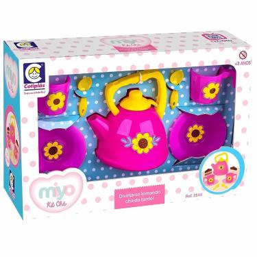 Imagem de Brinquedo Kit de Chá Miyo Kit Chá com Bule, Xícaras, Pires e Colheres para Faz de Conta...