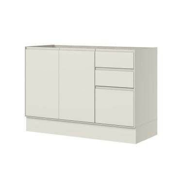 Imagem de Balcão Pia 03 Portas 02 Gavetas 120cm Fineze C656 Areia Hp - Henn