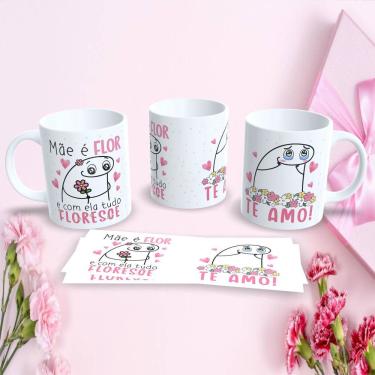 Imagem de Caneca Dia das Mães Flork Estampa 38 para Presente Criativo em Porcelana 325ML Branco Outras Marcas