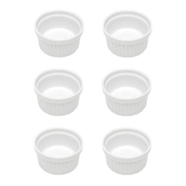 Imagem de Cj 6 Ramequins de Porcelana Branca Classic 50ml 6x4cm Lyor
