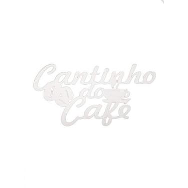 Imagem de Cantinho do Café Xicara em MDF Branco [F031] para Organizar Até 5 Chaves com Corte a Laser Branco Trovarelli Móveis