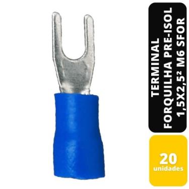 Imagem de Kit C/20 Terminal Forquilha Pre-Isol Az 1,5x2,5 mm² M6 Sfor - SFORPLAS
