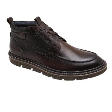 Imagem de Bota democrata jeff couro cano curto ref 604104 masculino, 38, Marrom,